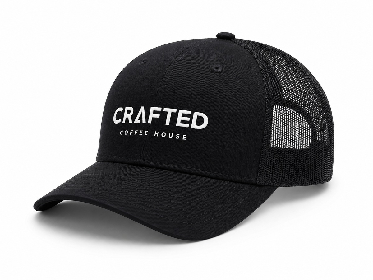 Trucker Cap. Crafted Coffee House.