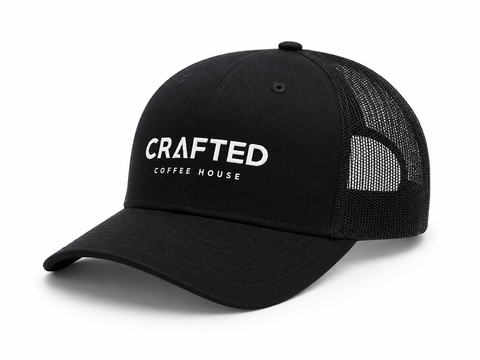 Trucker Cap. Crafted Coffee House.